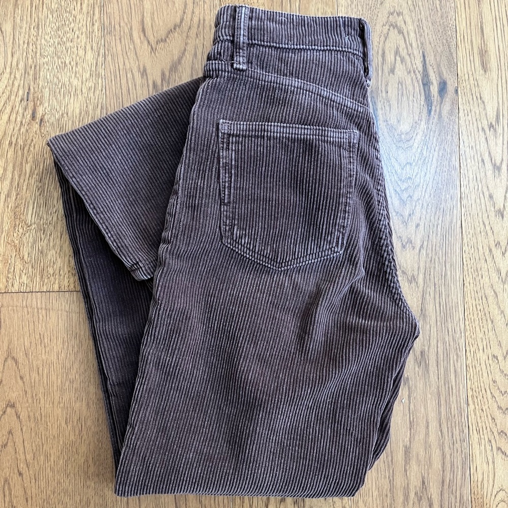 Zara Chocolate Corduroy Wide Leg Trousers